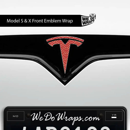 Radial Fan Tesla Emblem Decals (Front + Back) | Model S