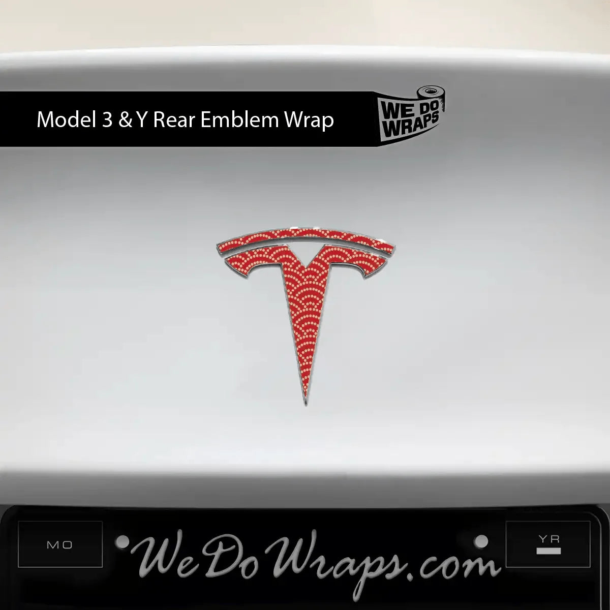 Radial Fan Tesla Emblem Decals (Front + Back) | Model Y
