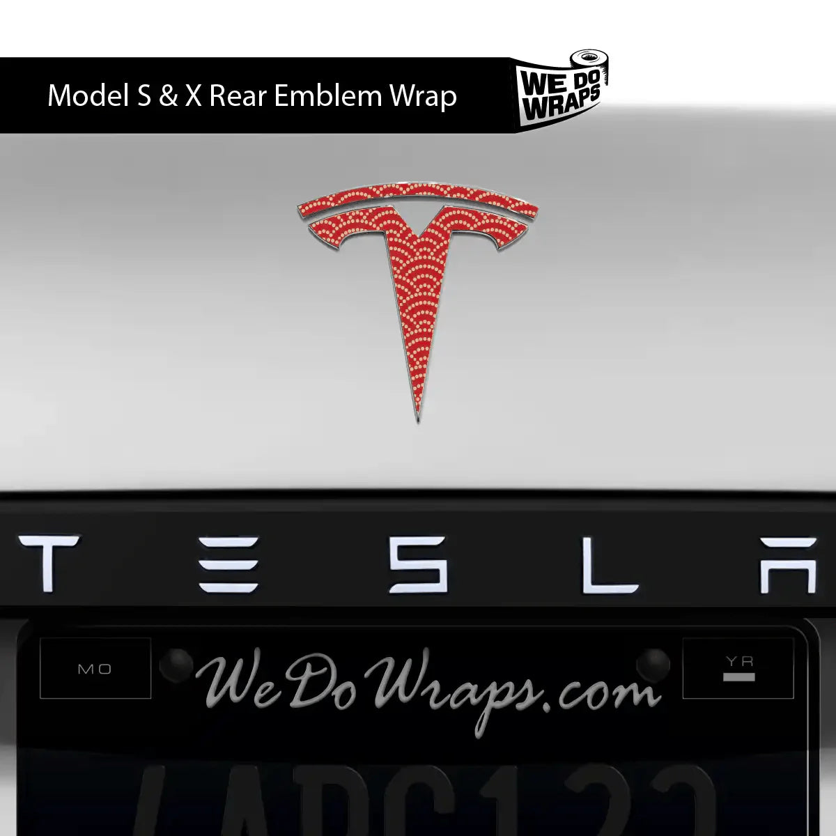 Radial Fan Tesla Emblem Decals (Front + Back) | Model S
