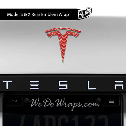 Radial Fan Tesla Emblem Decals (Front + Back) | Model S