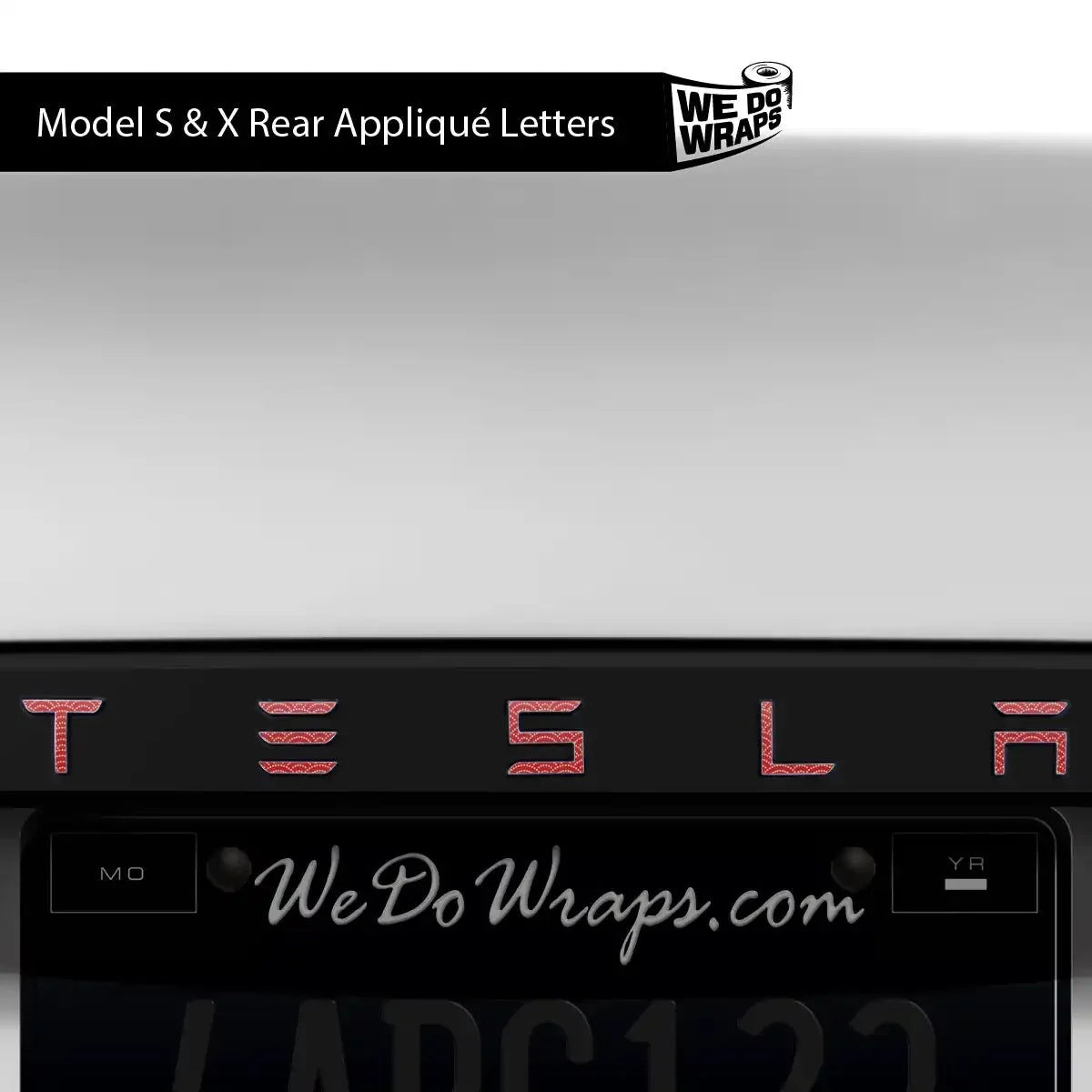 Radial Fan Tesla Emblem Decals (Front + Back) | Model X