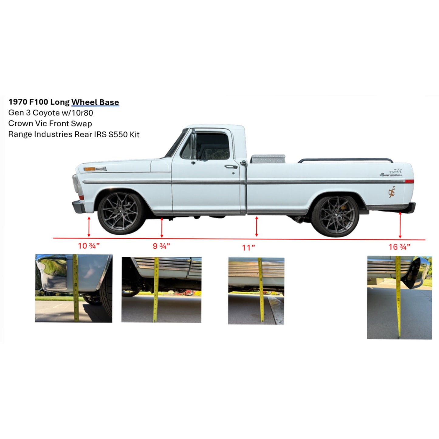 1961-1978 34"  F-100 Bolt-In S-550 / S-650 Mustang Rear Mounting Kit