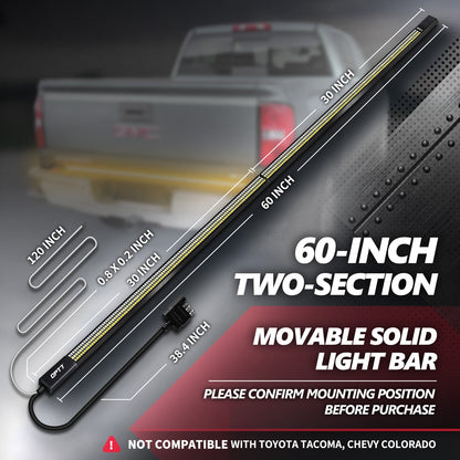 OPT7 Redline Parlux Triple Tailgate Light Bar 60" Bundle for Ford F150 15-18 Easy Connect Harness