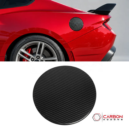 Real Carbon Fiber Fuel Door Cover for 2024+ Ford Mustang