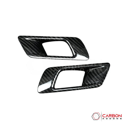 Real Carbon Fiber Interior Door Handle Chrome Delete Covers for 2015-2023 Ford Mustang