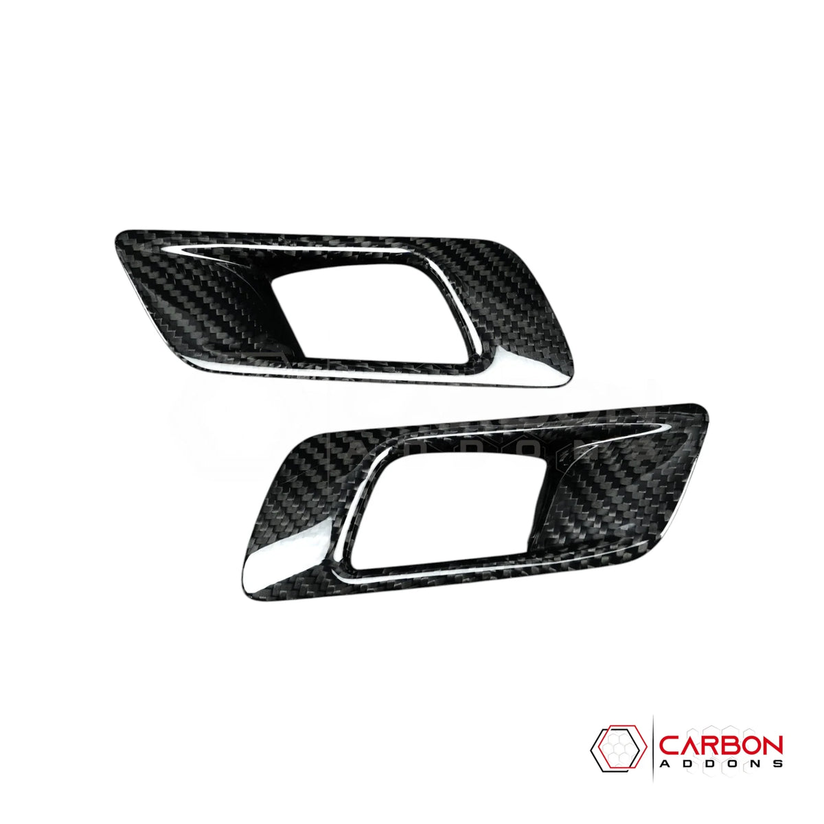 Real Carbon Fiber Interior Door Handle Chrome Delete Covers for 2015-2023 Ford Mustang