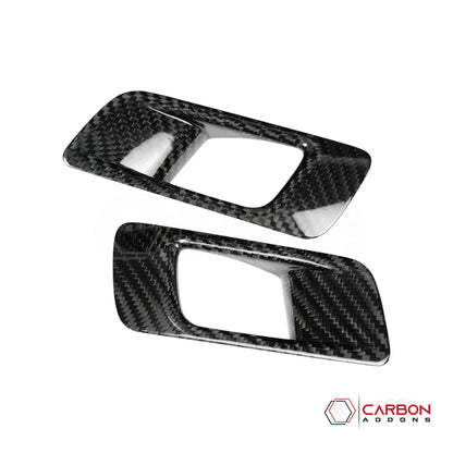 Real Carbon Fiber Interior Door Handle Chrome Delete Covers for 2024+ Ford Mustang