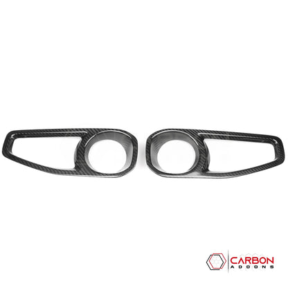 Jeep Gladiator JT & Wrangler JL Front Fog Light Frame Trim Cover – Real Dry Carbon Fiber (Glossy or Matte) 2020–Current