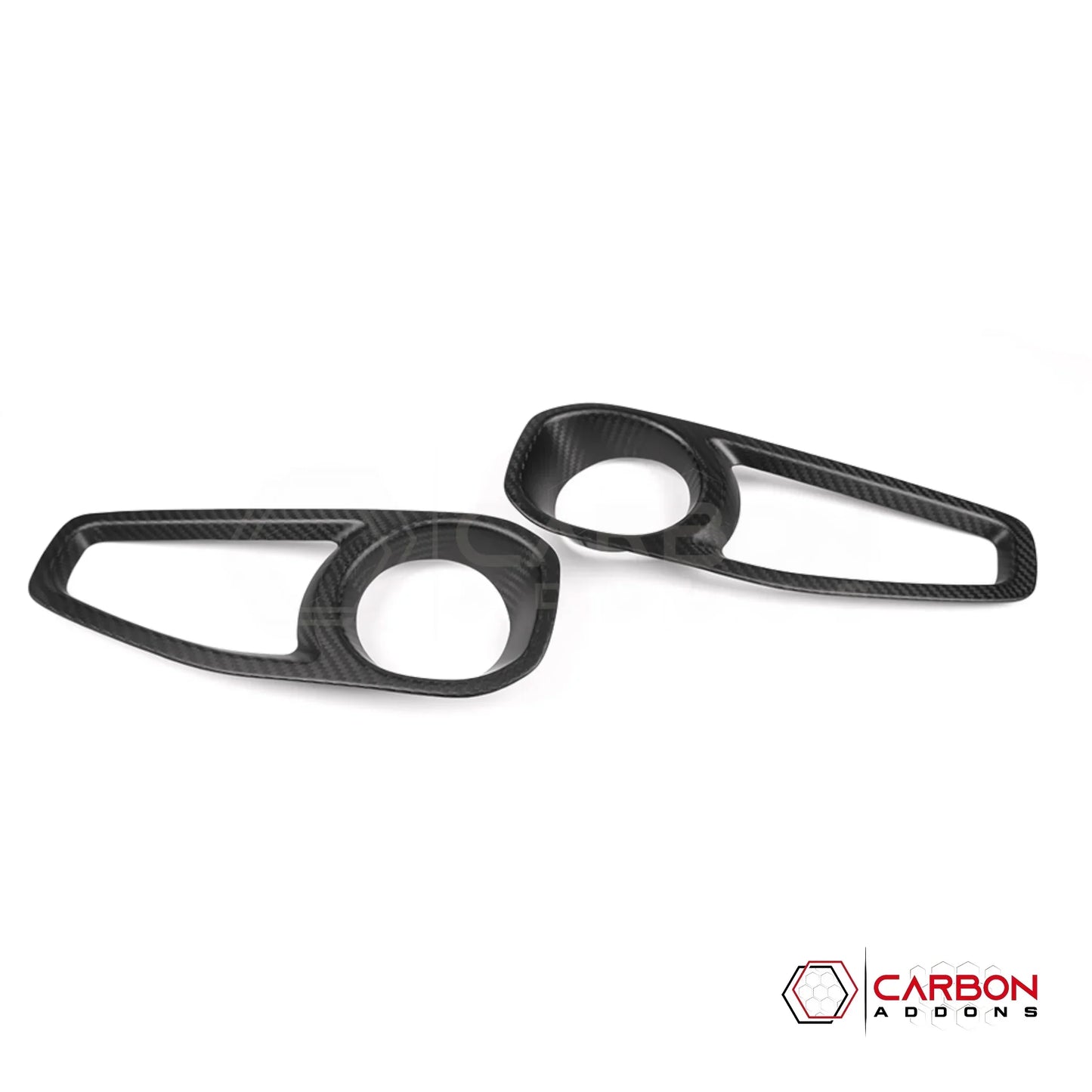 Jeep Gladiator JT & Wrangler JL Front Fog Light Frame Trim Cover – Real Dry Carbon Fiber (Glossy or Matte) 2020–Current