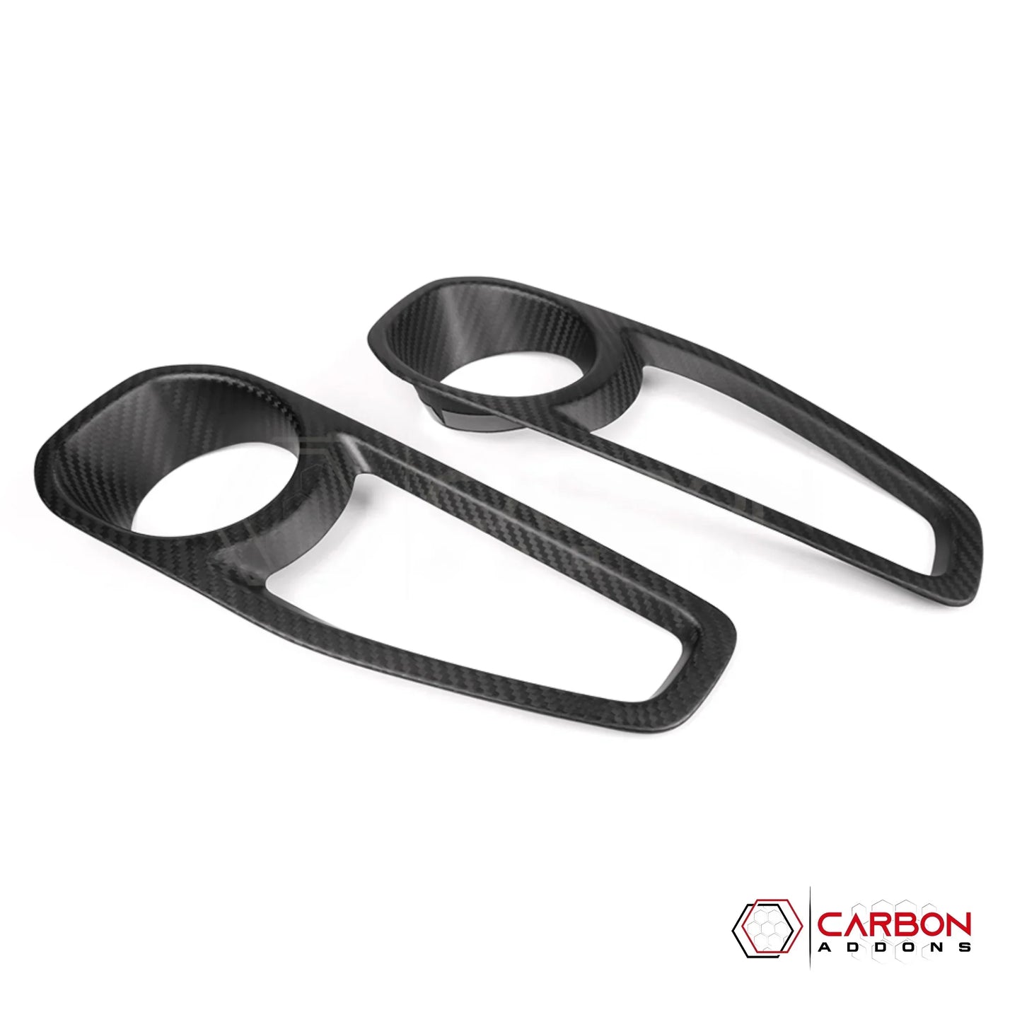 Jeep Gladiator JT & Wrangler JL Front Fog Light Frame Trim Cover – Real Dry Carbon Fiber (Glossy or Matte) 2020–Current