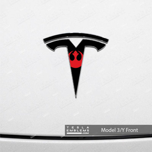 Rebel Alliance Tesla Emblem Decals (Front + Back) | Model 3
