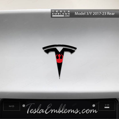 Rebel Alliance Tesla Emblem Decals (Front + Back) | Model 3