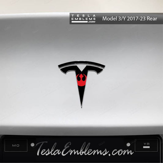 Rebel Alliance Tesla Emblem Decals (Front + Back) | Model 3