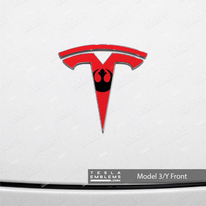 Rebel Alliance Tesla Emblem Decals (Front + Back) | Model 3