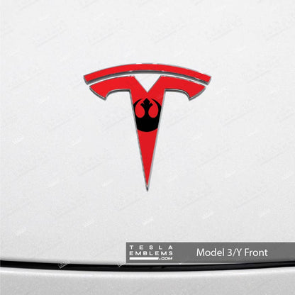 Rebel Alliance Tesla Emblem Decals (Front + Back) | Model 3