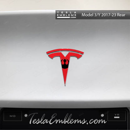 Rebel Alliance Tesla Emblem Decals (Front + Back) | Model 3