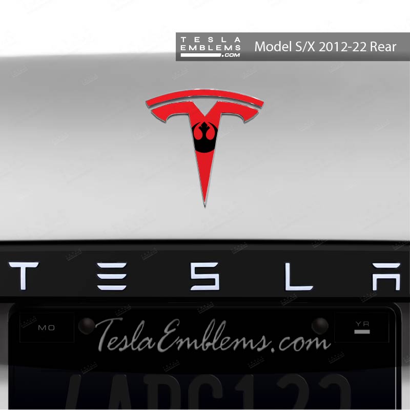 Rebel Alliance Tesla Emblem Decals (Front + Back) | Model X