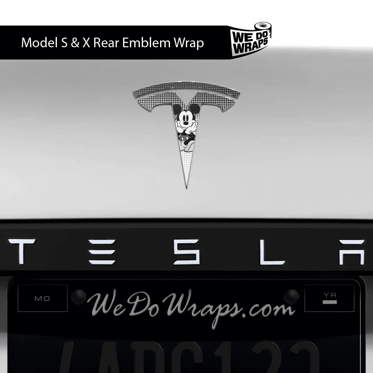Retro Mouse Tesla Emblem Decals (Front + Back) | Model Y