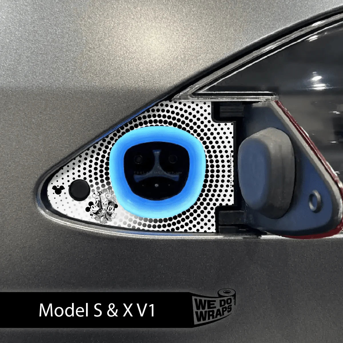 Retro Mouse Tesla Charge Port Wrap | Model X