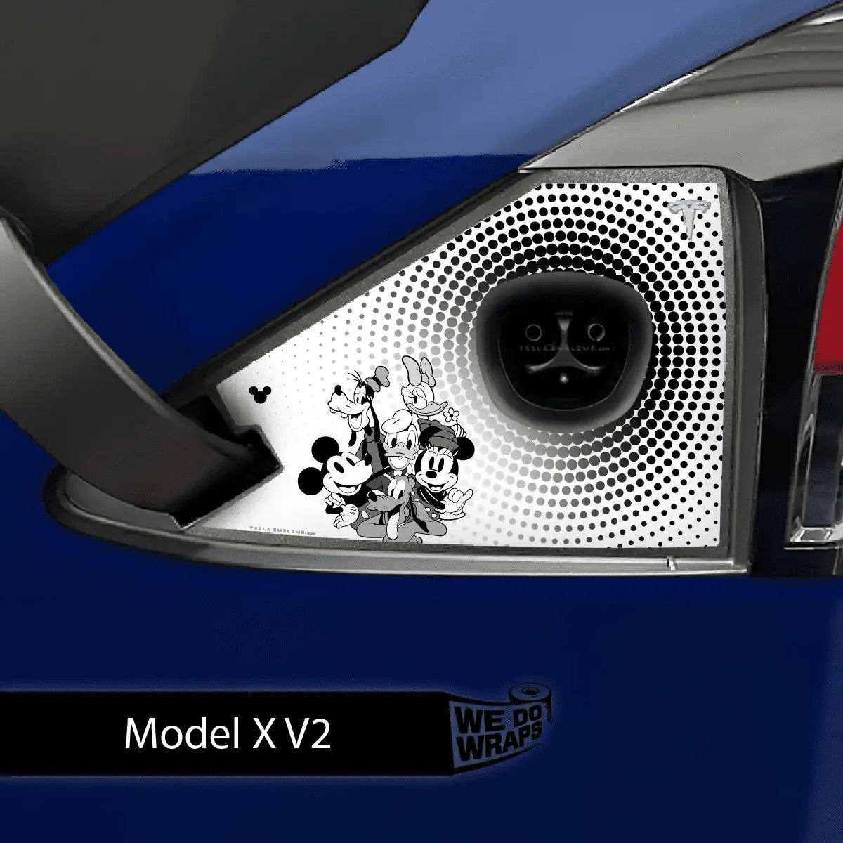 Retro Mouse Tesla Charge Port Wrap | Model X