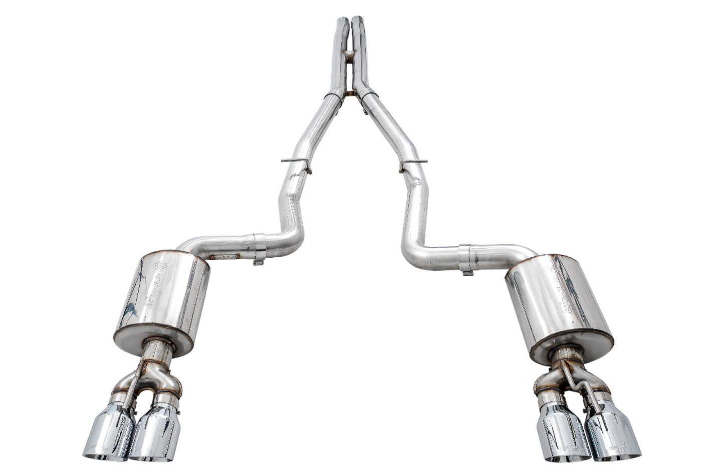 AWE Tuning Touring Edition Exhaust for 15 Challenger 6.4 / 6.2 SC - Non-Resonated - Chrome Silver Quad Tips 3020-42074