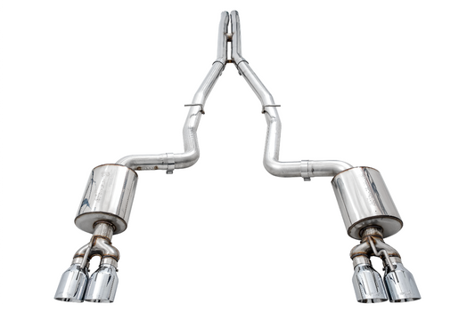 AWE Tuning Touring Edition Exhaust for 15 Challenger 6.4 / 6.2 SC - Non-Resonated - Chrome Silver Quad Tips 3020-42074