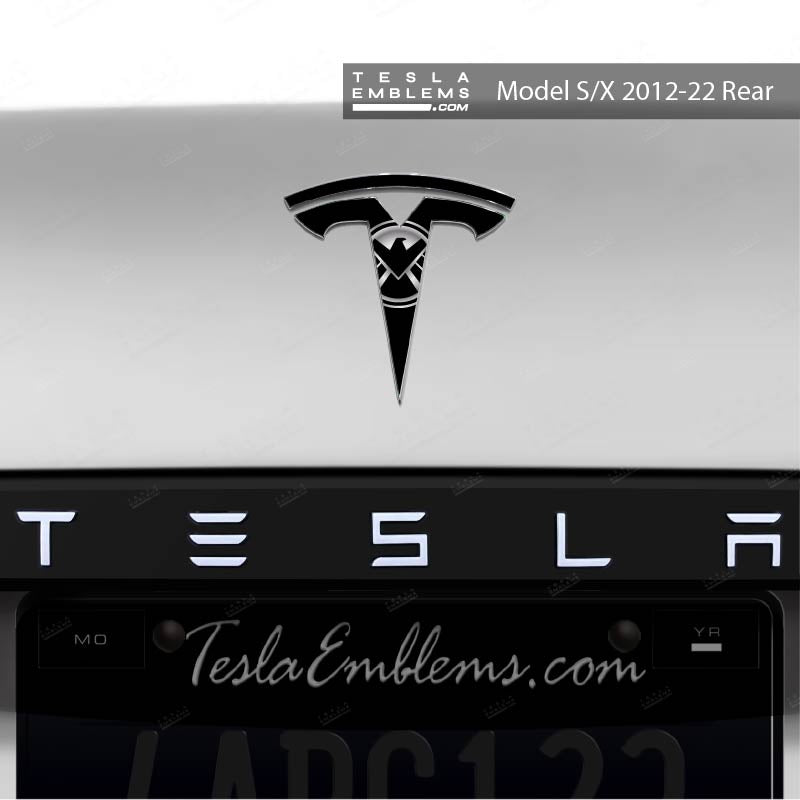 S.H.I.E.L.D. Tesla Emblem Decals (Front + Back) | Model S