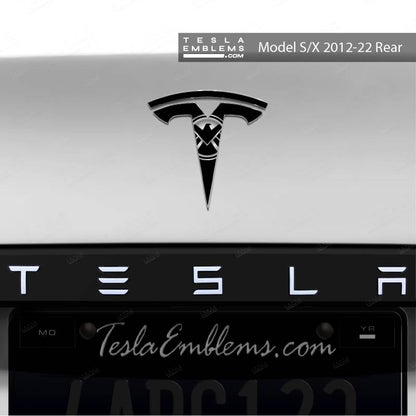 S.H.I.E.L.D. Tesla Emblem Decals (Front + Back) | Model X