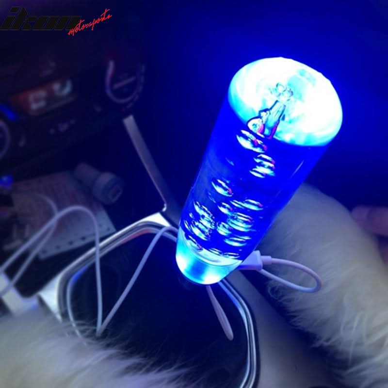 LED RGB Shift Knob 15mm Transparent Bubble   W/ Thread Adapters