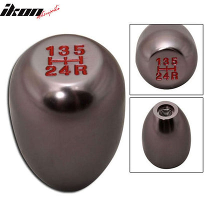Gunmetal Universal M10X1.5MM MT T-R Gear Shift Knob 5 Speed JDM Logo
