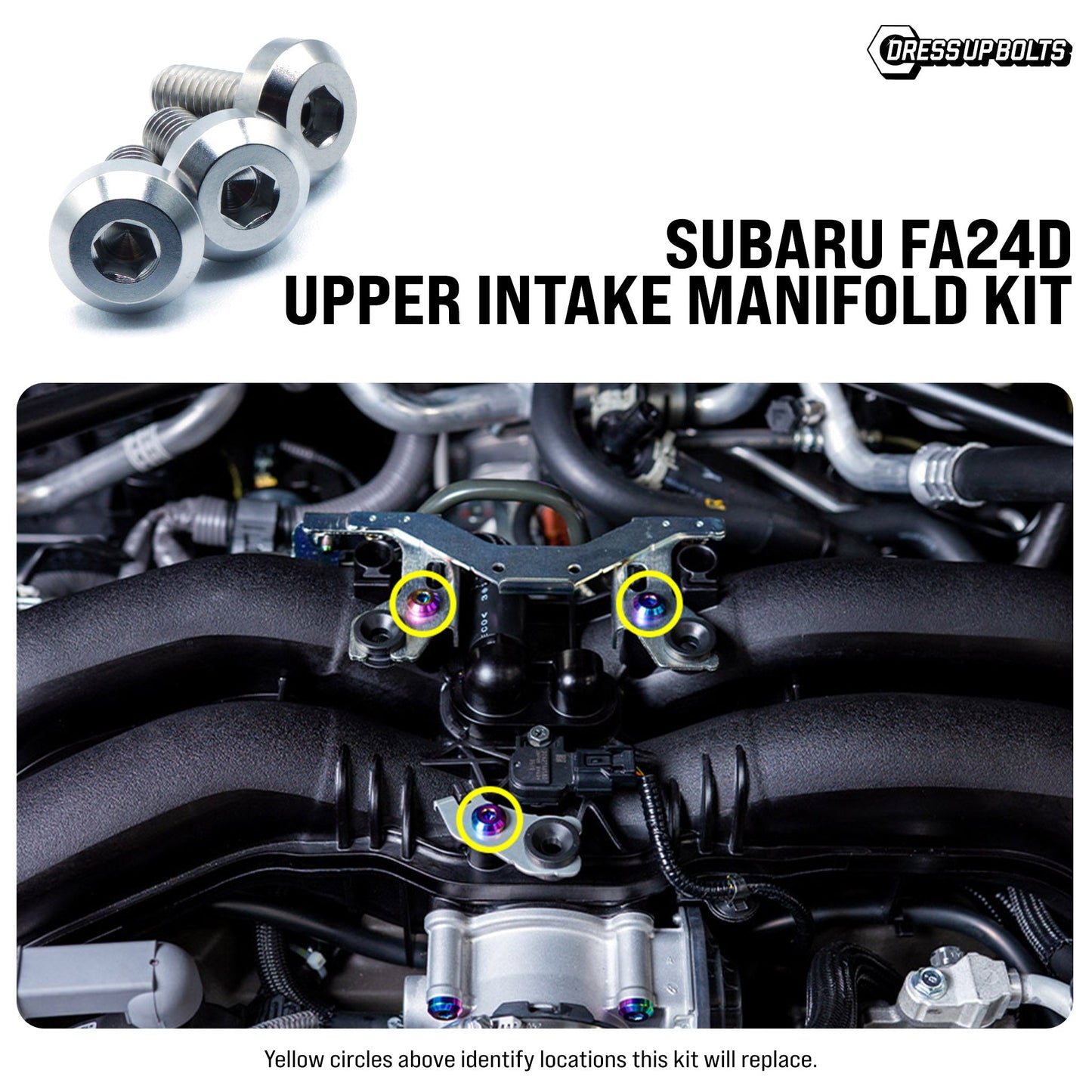 Dress Up Bolts Titanium Hardware Upper Intake Manifold Kit - Subaru FA24D Engine