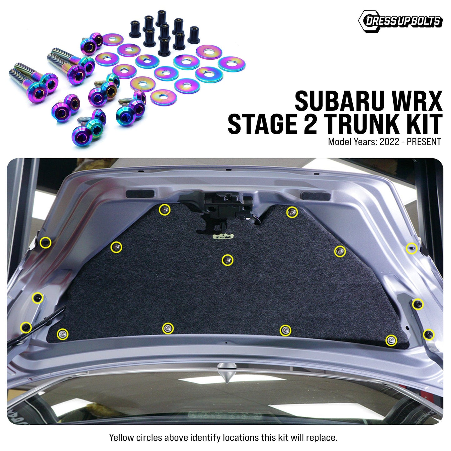 Stage 2 Titanium Hardware Trunk Kit - Subaru WRX (2022+)