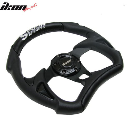 Universal Fitment Steering Wheel Battle Type 300Mm Whole Black & Spoon