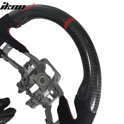 2015-2017Â Ford Mustang V3 Steering WheelMatte CF Synthetic Suede Red R