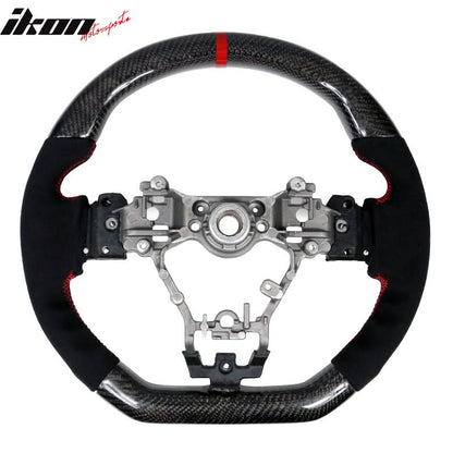 2015-2021Â Subaru WRX STI Steering Wheel Red Stitch Line CF Alcantara