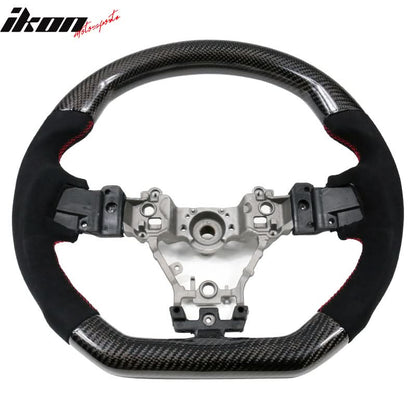 2015-2021 Subaru WRX STI Steering Wheel Red Stitch Matte CF Synthetic