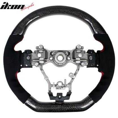 2015-2021 Subaru WRX STI Steering Wheel Red Stitch Matte CF Synthetic