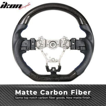 2015-2021 Subaru WRX STI Steering Wheel Matte CF + Perforated Leather