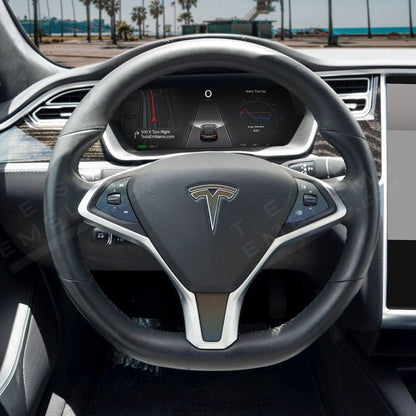 3M Satin Psychedelic Flip Tesla Steering Wheel Wrap | Model X