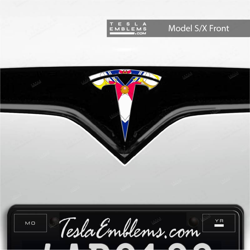 Sailor Moon Tesla Emblem Decals (Front + Back) | Model S