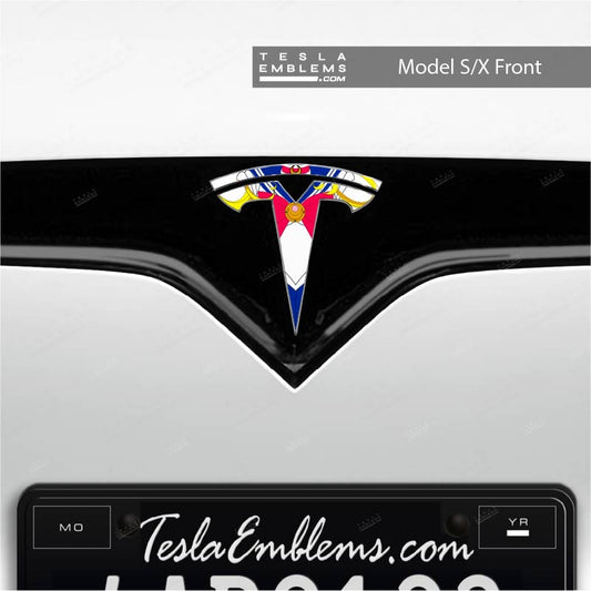 Sailor Moon Tesla Emblem Decals (Front + Back) | Model X