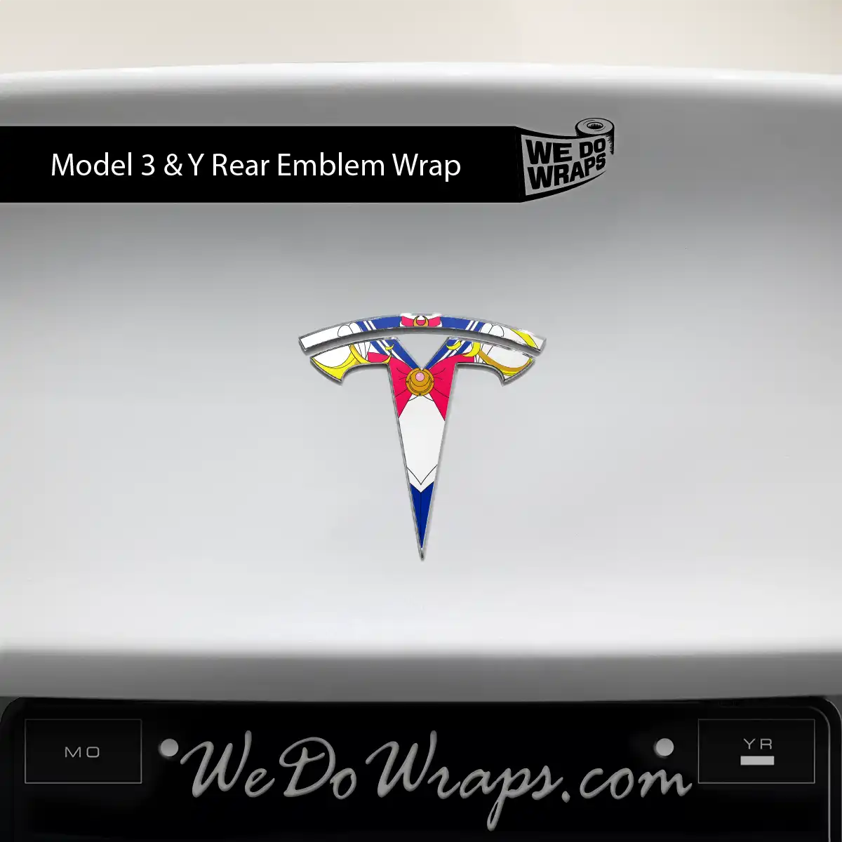 Magical Girl Tesla Emblem Decals (Front + Back) | Model Y