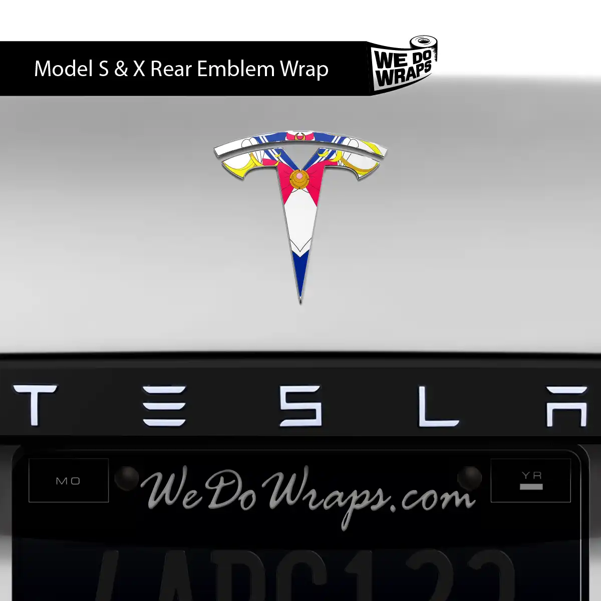 Magical Girl Tesla Emblem Decals (Front + Back) | Model S