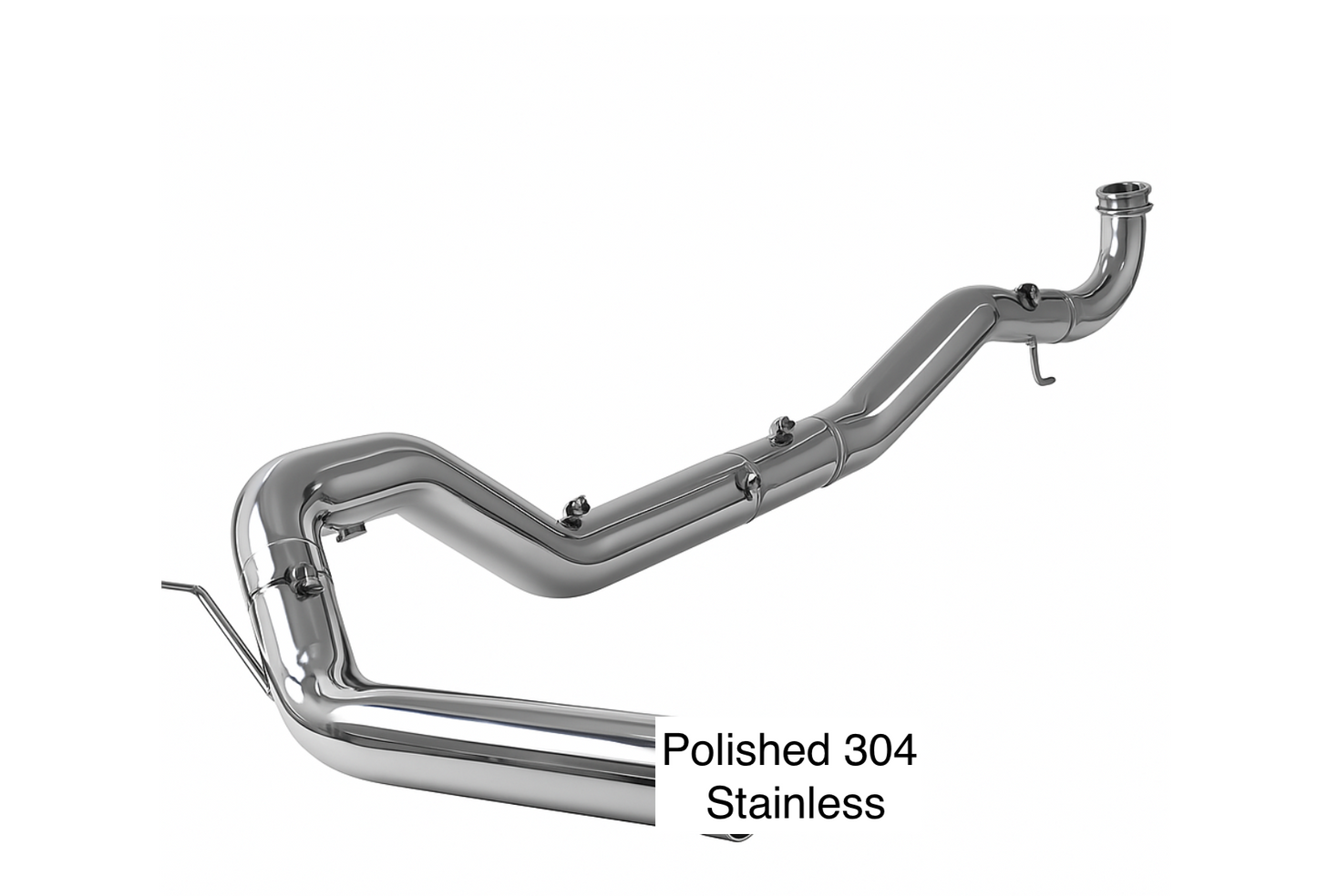 2017-2024 FULLY POLISHED T304 Duramax 6.6 Stainless Steel 5" Exhaust