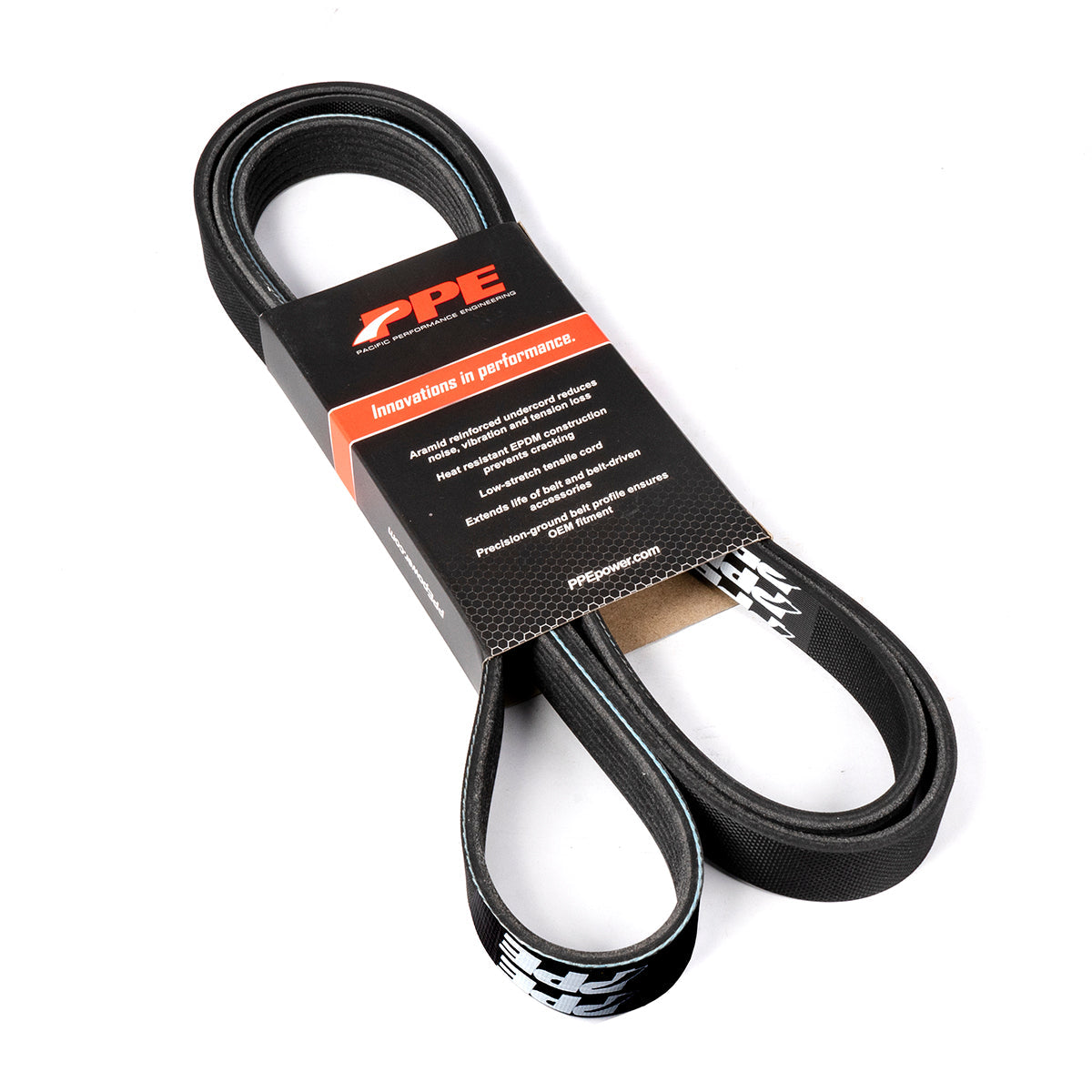 High-Performance Heavy-Duty Serpentine Belt - 2002-2005 GM 6.6L Duramax Single Alternator (105A) No Vacuum Pump Pacific Performance Engineering