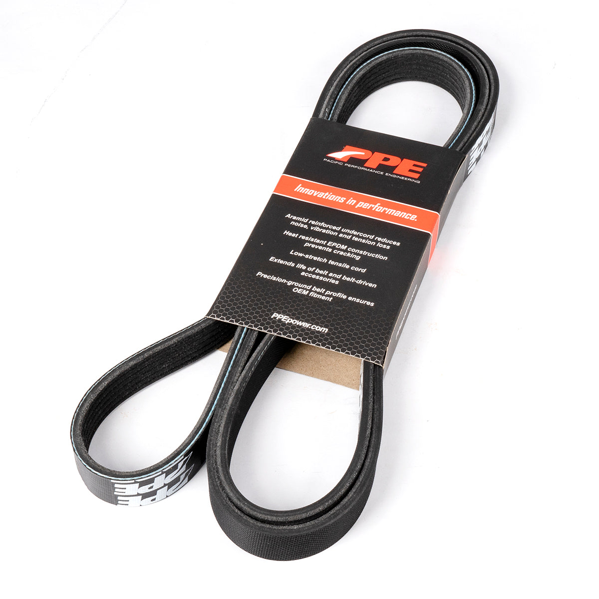 High-Performance Heavy-Duty Serpentine Belt - 2002-2005 GM 6.6L Duramax Single Alternator (105A) No Vacuum Pump Pacific Performance Engineering