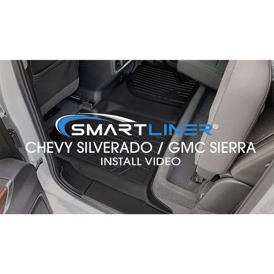 SmartCoverage™ Custom Fit Floor Liners For 2019-2025 Chevrolet Silverado 1500 Crew Cab With 1st Row Bench Seat (OTH Coverage) and Carpeted Flooring with the 2nd Row Underseat Storage