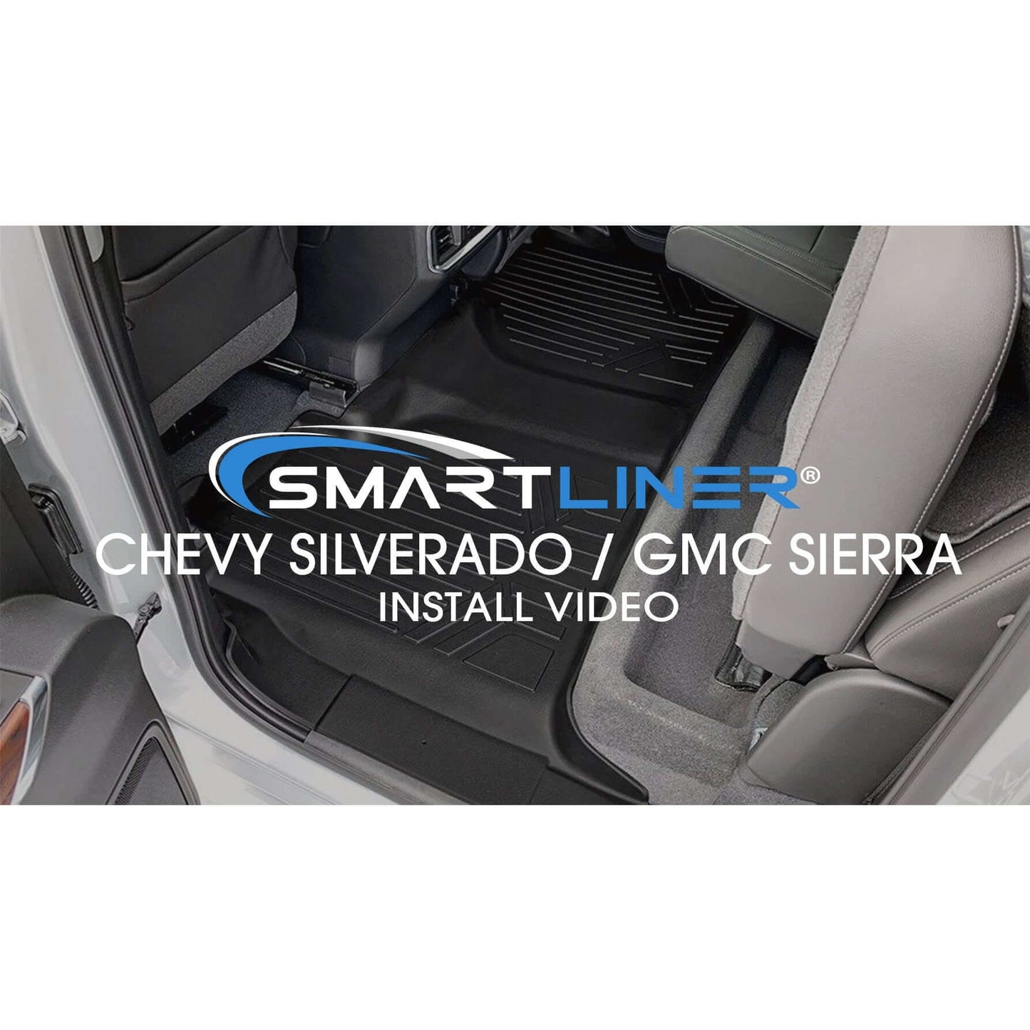 SmartCoverage™ Custom Fit Floor Liners For 2019-2025 Chevrolet Silverado 1500 / GMC Sierra 1500 Crew Cab with Carpeted Flooring and 1st Row Bench Seats (No OTH Coverage) and 2nd Row Underseat Storage