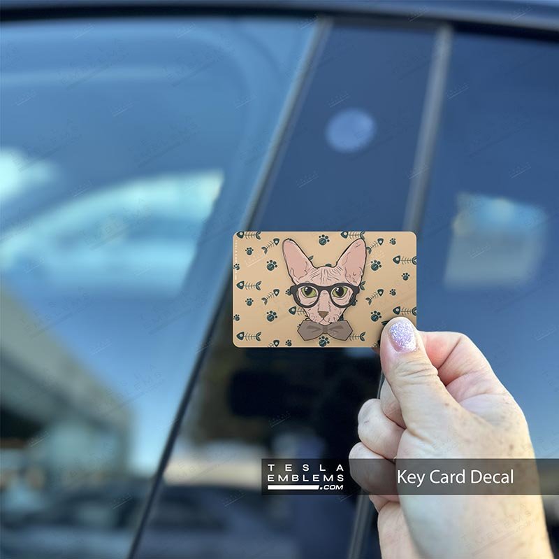 Smart Shpynx Cat Tesla Keycard Decal