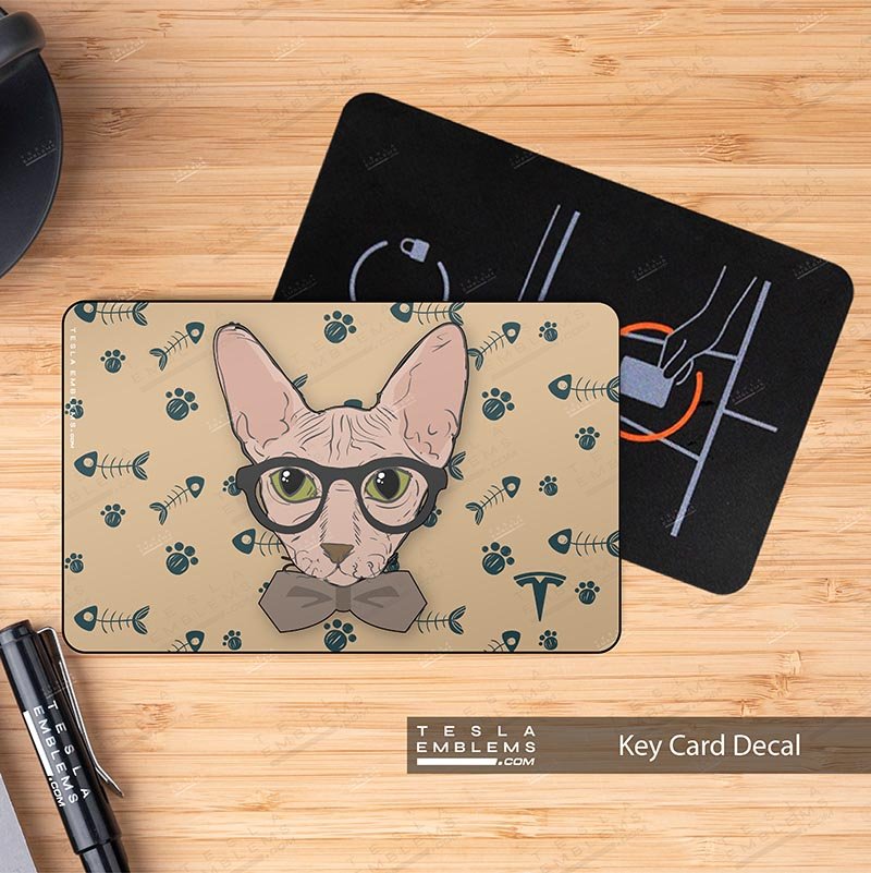 Smart Shpynx Cat Tesla Keycard Decal